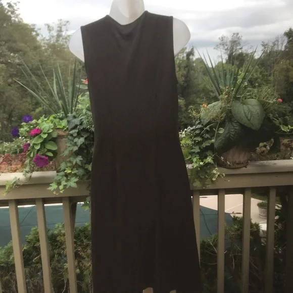Loft - Lovely brown midi v-neck dress with beads neck, Size S - Picture 2 of 4